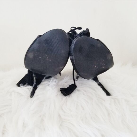 Shoe dazzle boots high heels peak toe black open toe - Picture 4 of 8